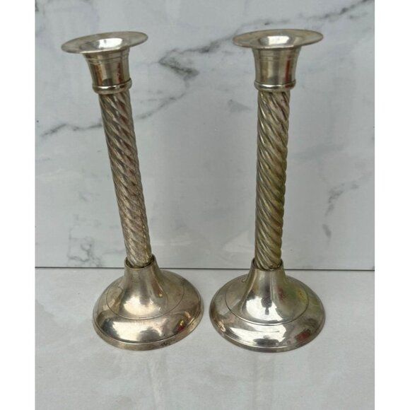 International Handmade Silverplated India Set of Candle Stick Holders Home Decor - Picture 1 of 9